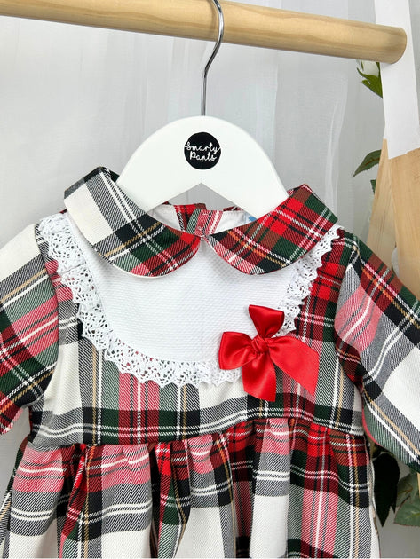 strapless open back dress Petit Italia Red Tartan Dress – Classic Italian Baby Dress |… – Butterflies  Baby main image 1
