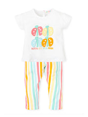 Toddler Girl Multicolour Stripe Ladybird Legging Set