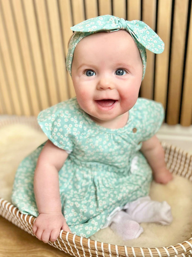 Mayoral Baby Girl Sage Outfit & Headband Set