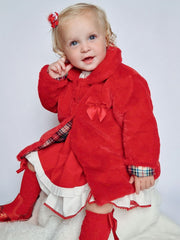 Toddler Girl Red Faux Fur Jacket