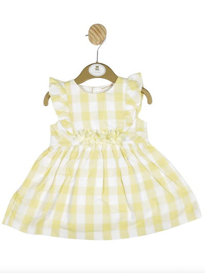 Yellow and White Check Dress