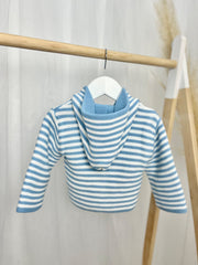 Blue & White Stripe Knitted Jacket