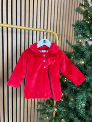 Toddler Girl Red Faux Fur Jacket