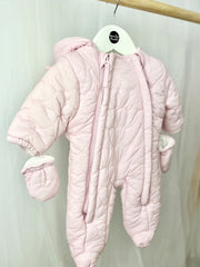 Pink Heart Quilted Snowsuit
