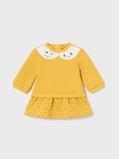 Mayoral Baby Girl Dotty Mustard Dress