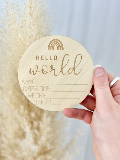 Wooden 'Hello World' Plaque