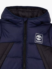 Timberland Junior Navy  & Black Panel Puffer Jacket