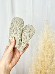 Baby Cable Knit Mittens - 3 Colours