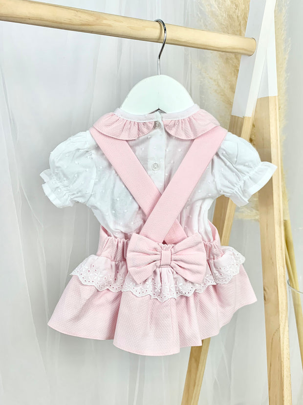 Pink Lillie Dungaree Outfit Set