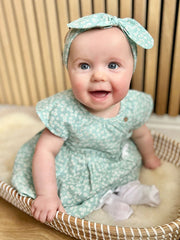 Mayoral Baby Girl Sage Outfit & Headband Set