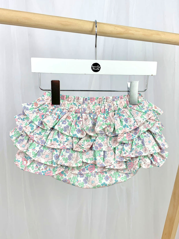 Pink Top & Floral Frilly Bloomers Outfit Set