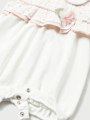 Mayoral Baby Girl White & Pink Flower Romper