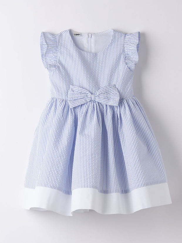 Blue & White Stripe Bow Dress
