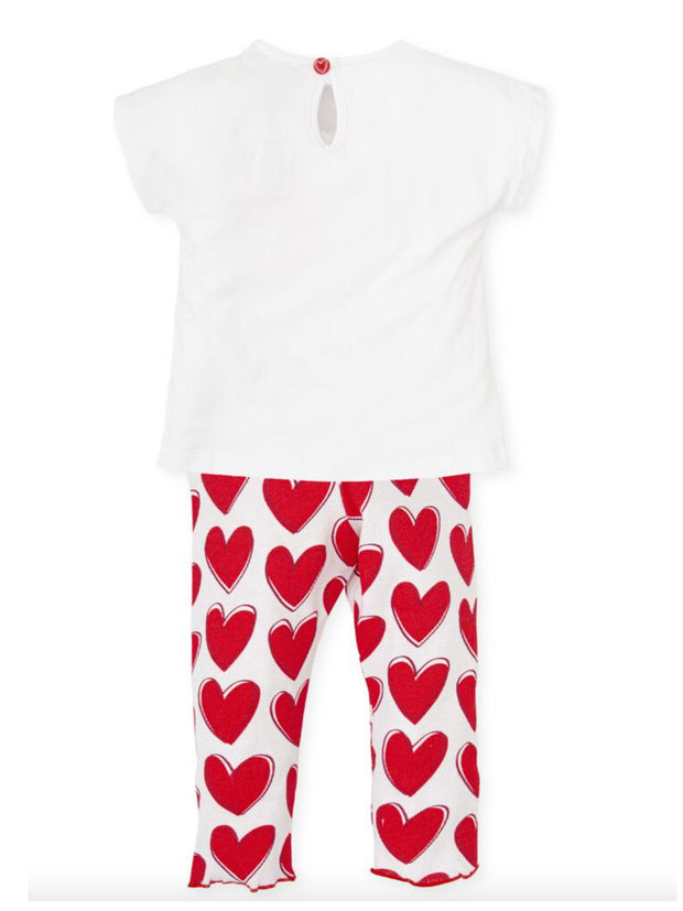 Toddler Girl Red & White Heart Legging Set