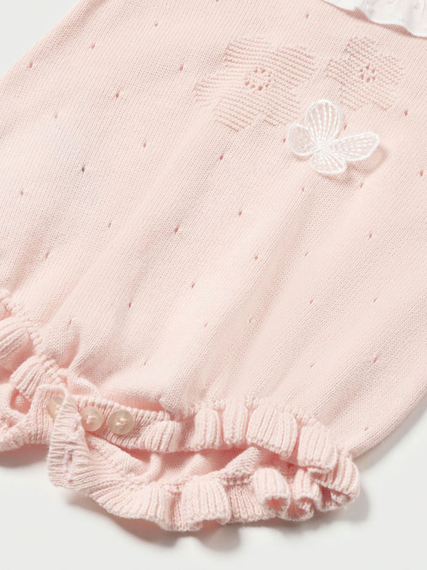 Mayoral Baby Girl Pink Knitted Frill Romper