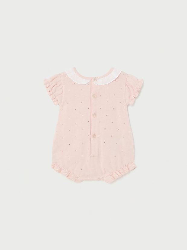 Mayoral Baby Girl Pink Knitted Frill Romper