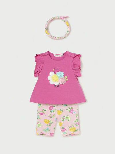 Mayoral Baby Girl Pink Floral Legging Set with Headband