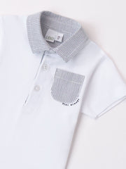 Navy & White Stripe Polo Shirt