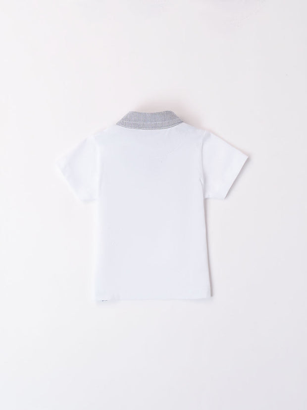 Navy & White Stripe Polo Shirt