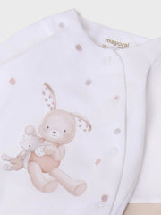 Mayoral Unisex Baby Beige & White Babygrow Gift Set