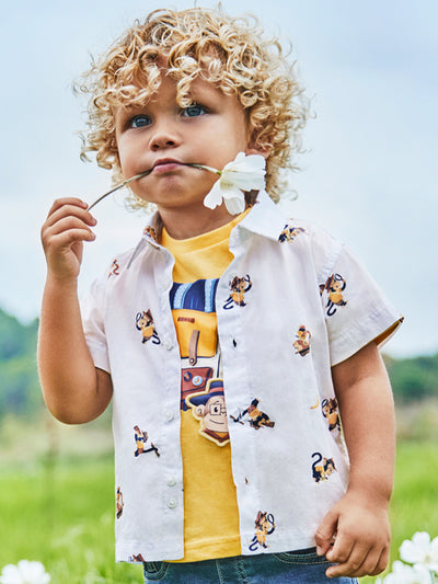 Mayoral Toddler Boy Monkey & Banana Shirt