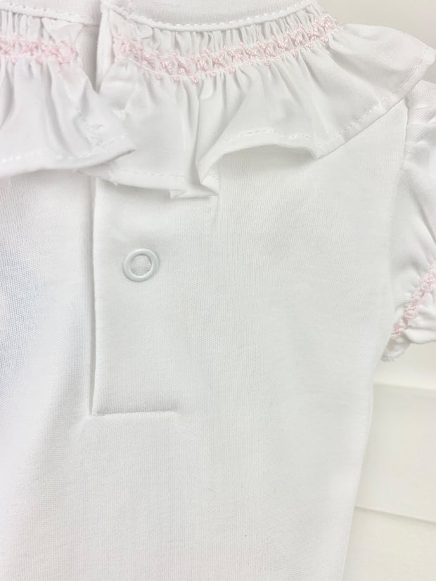 Baby Girl White & Pink Bodysuit