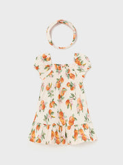 Mayoral Toddler Girl Oranges Dress With Hairband