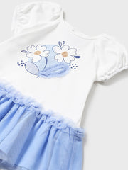 Mayoral Toddler Girl White & Blue Smock Dress