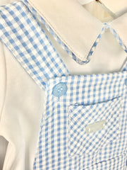 Baby Boy Blue Checked Dungaree