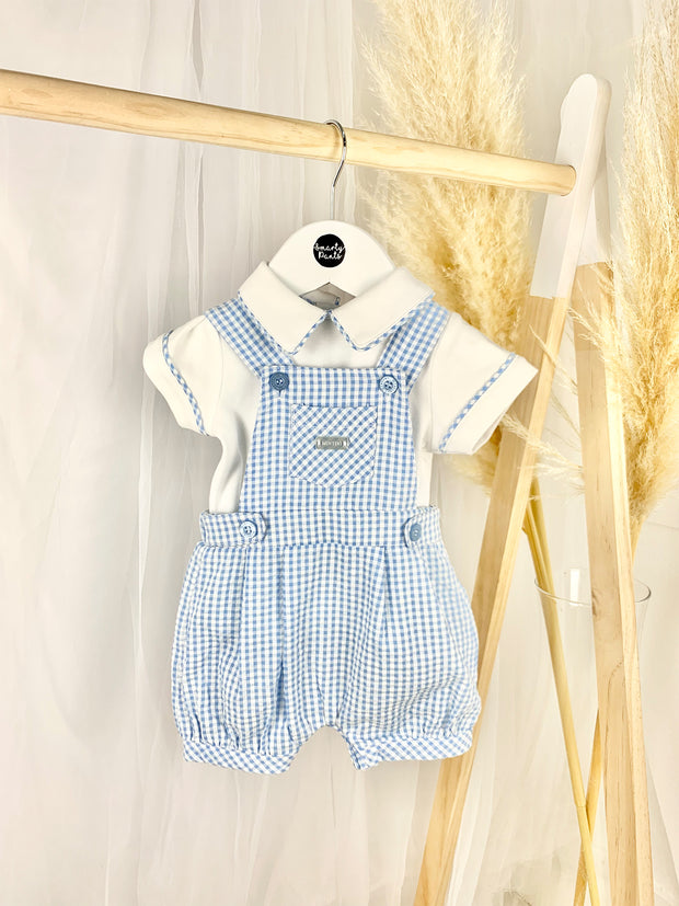 Baby Boy Blue Checked Dungaree