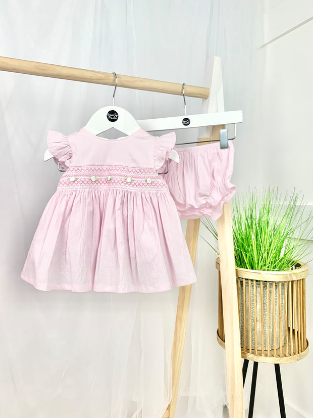 Baby Girl Pink Rose Dress Set