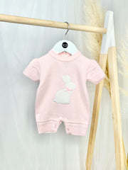 Baby Girl Pink Knitted Bunny Romper