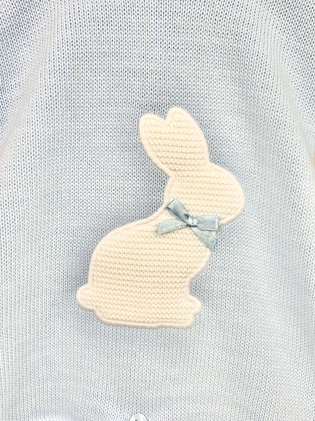 Baby Boy Blue Knitted Bunny Romper