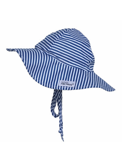 UPF 50+ Navy Preppy Stripe Floppy Hat