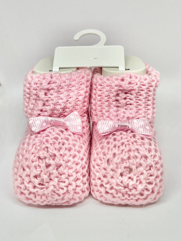 Knitted Baby Booties - 3 Colours