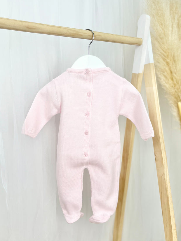 Pink Knitted Bunny Babygrow