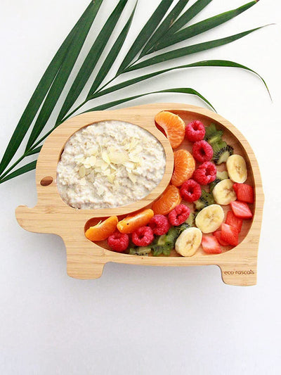 Bamboo Elephant Suction Plate - 2 Colours