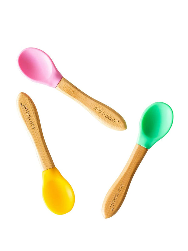 3 Pack Bamboo Spoons - 4 Colours
