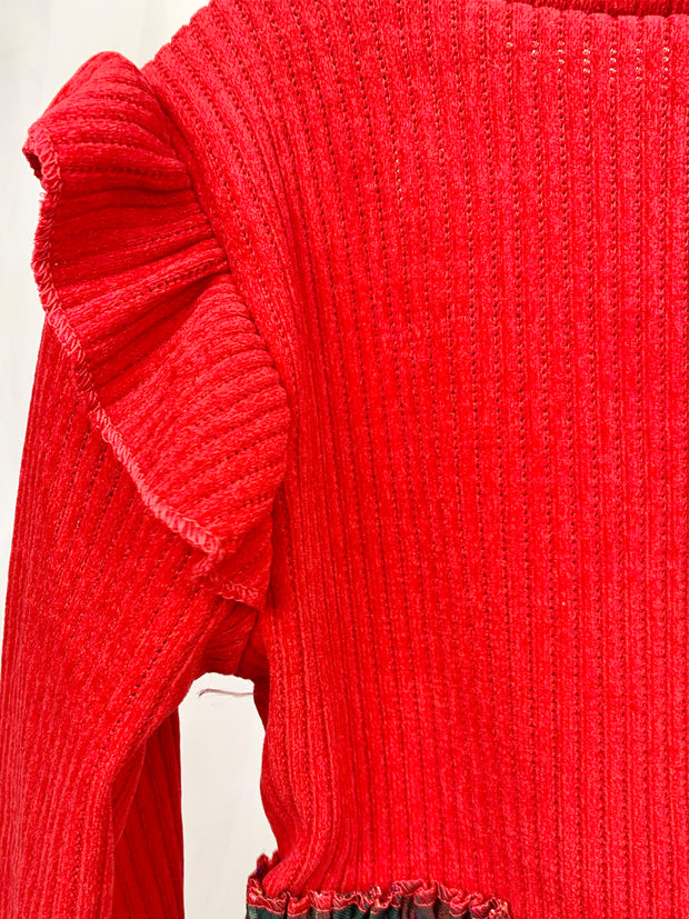 Red Tartan Pearl Dress & Handbag Set