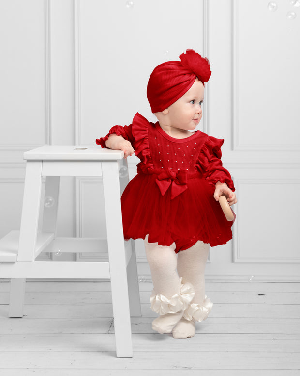 Caramelo Kids Baby Girl Red Tulle Dress (0M - 24M)