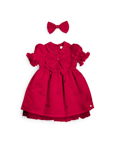 Caramelo Kids Girls Red Bow Dress (1Y - 6Y)