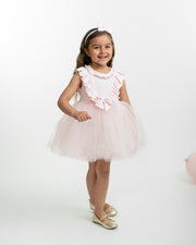 Caramelo Girls Pink Tulle Dress - with headand