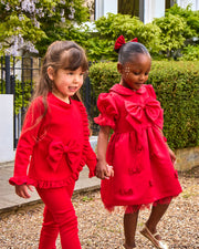 Caramelo Kids Girls Red Bow Legging Set (12M - 4Y)