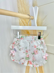 Mintini Baby Girl White Floral Short Set