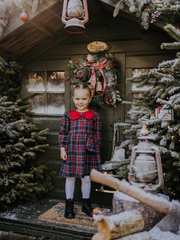 Girls Tartan Dress With Matching Bag - 2 Colours