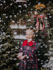 Girls Navy Tartan Dress & Handbag Set (9M-4Y)