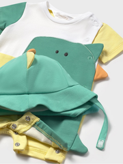 Mayoral Baby Boy Green Dinosaur Romper & Hat