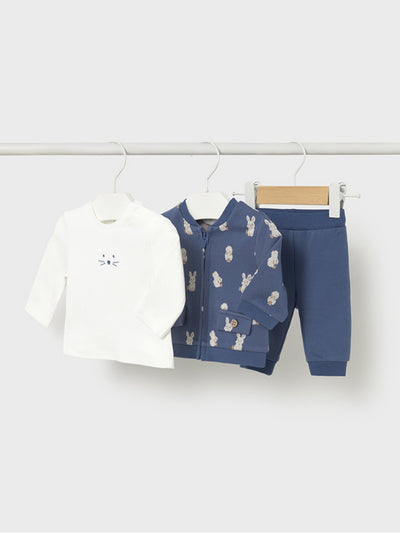 Mayoral Baby Boy Navy Bunny Outfit Set - 3 Piece (2M-18M)