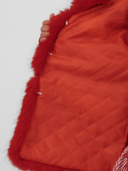 Girls 'Alora' Faux Fur Gilet (12M - 8Y) - Red