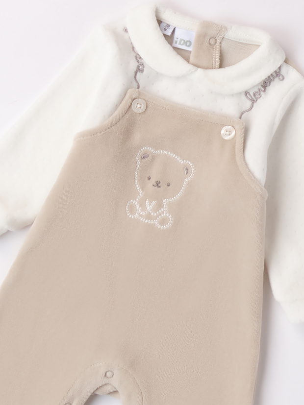 iDo Unisex Teddy Dungaree Babygrow